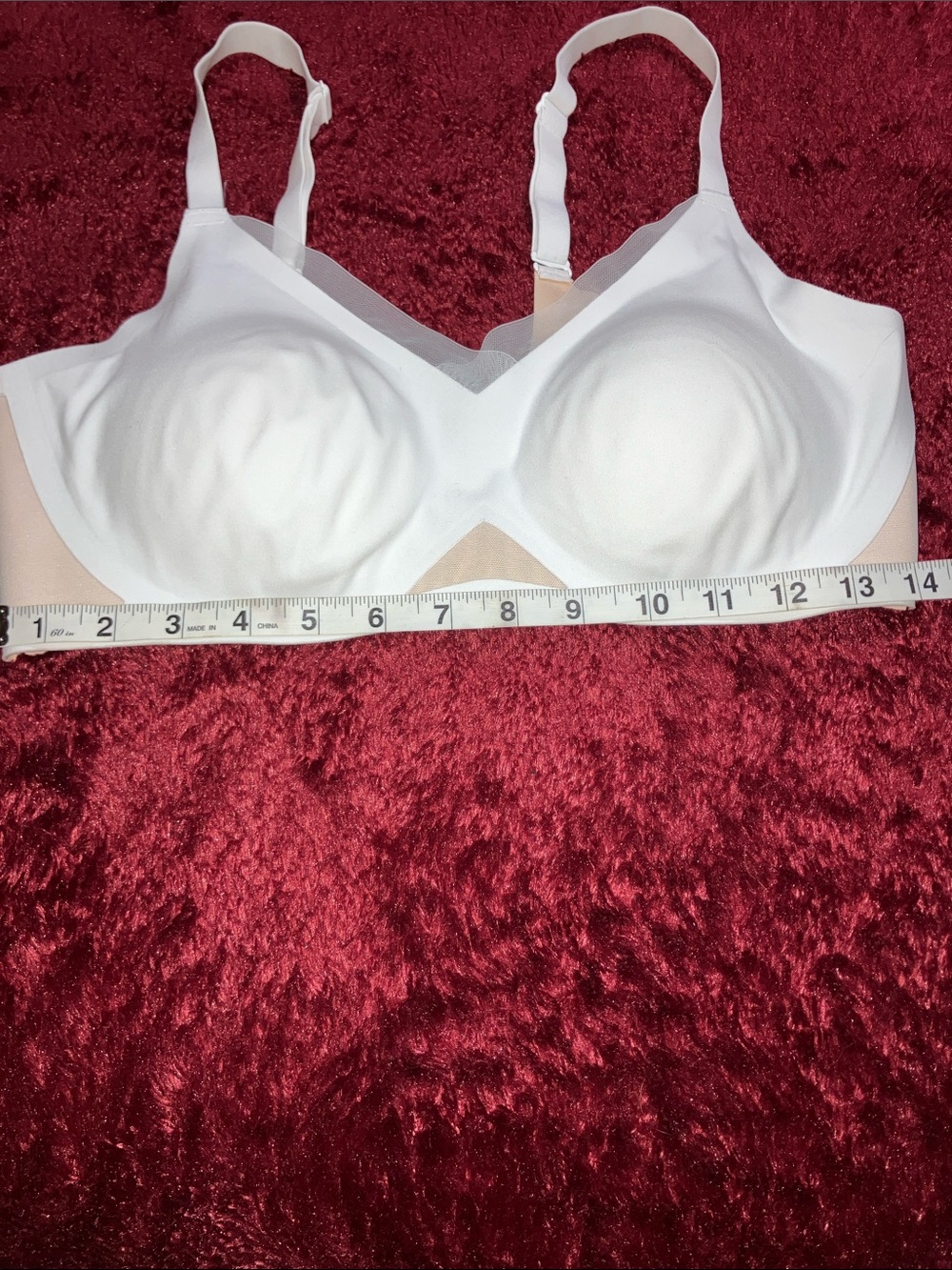 Honey Love Womens Nude Crossover Bra Size L Supportive Full Coverage Stretch - Picture 8 of 8